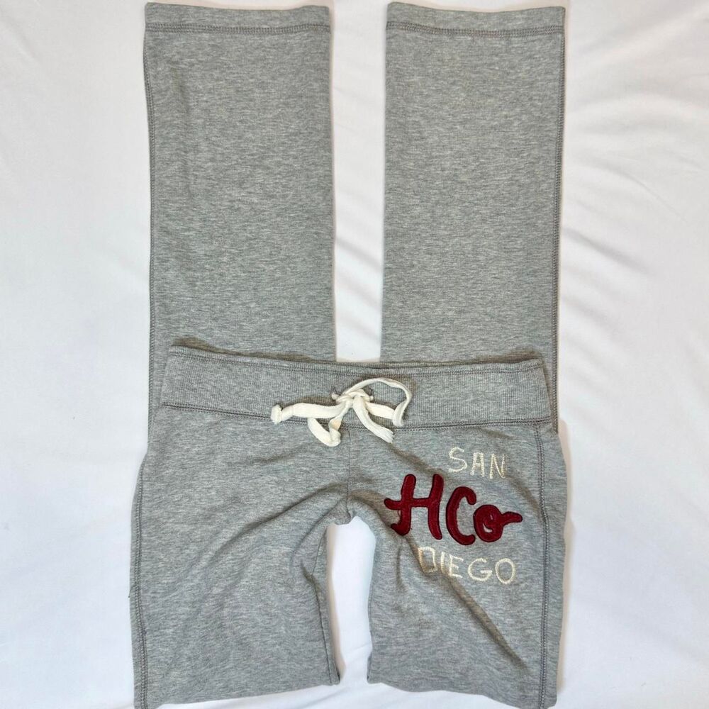 Hollister Vintage Y2K Ultra-Low Rise Grey Straight Leg Sweatpants
